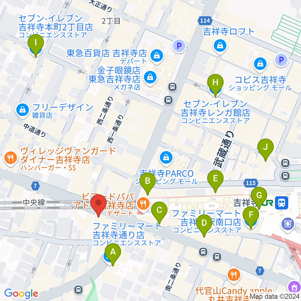 M&N Bit Of Sound周辺のコンビニエンスストア一覧地図