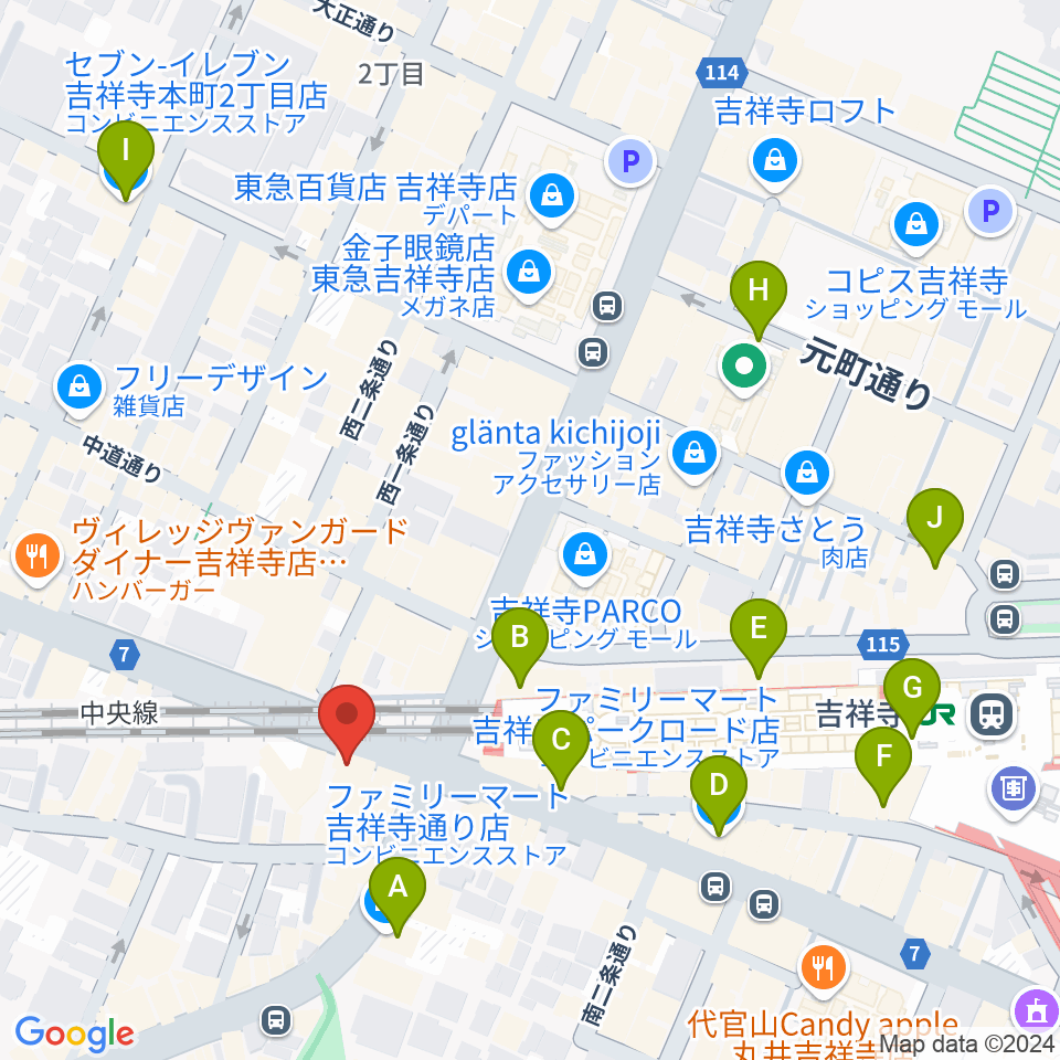 M&N Bit Of Sound周辺のコンビニエンスストア一覧地図