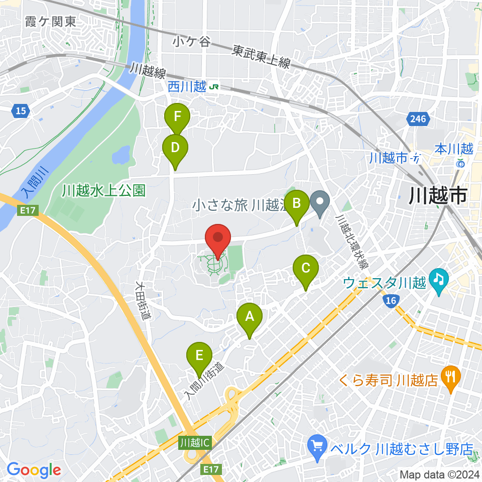 尚美学園大学周辺のコンビニエンスストア一覧地図