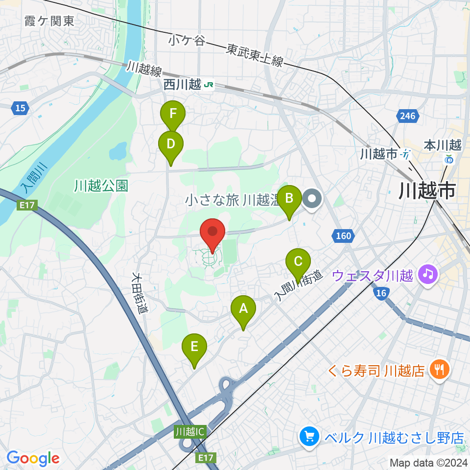 尚美学園大学周辺のコンビニエンスストア一覧地図