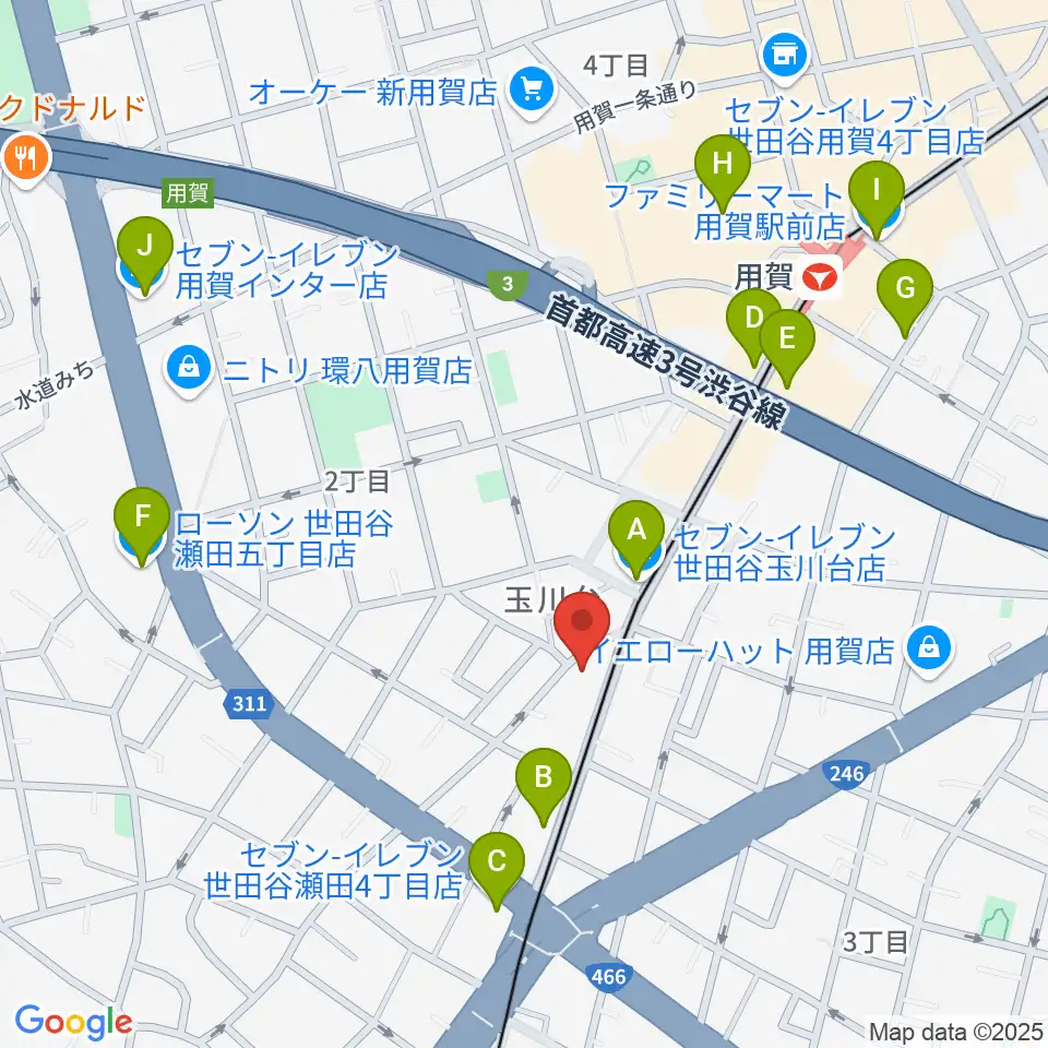 マイカミュージックラボラトリー周辺のコンビニエンスストア一覧地図