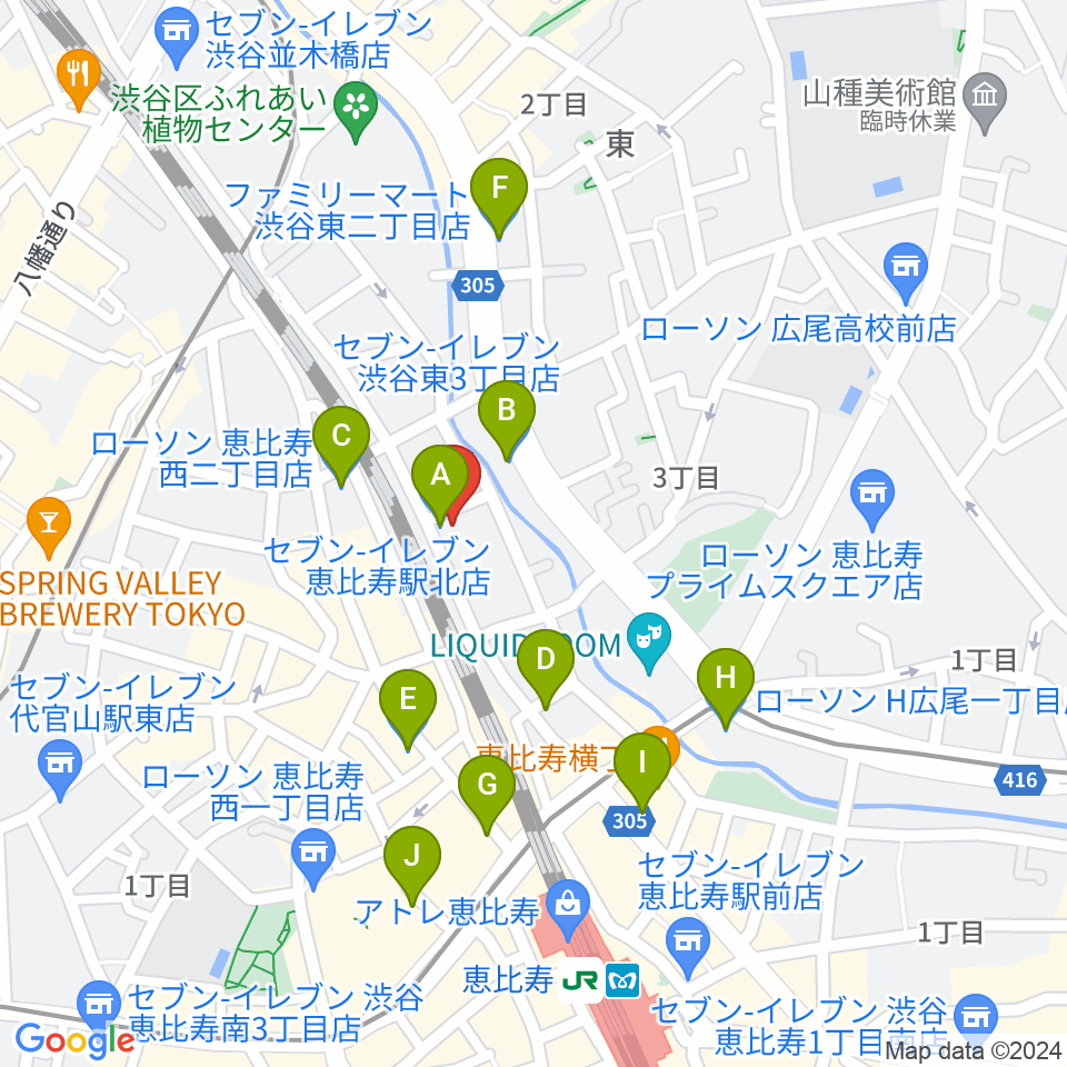日本ピアノ調律・音楽学院周辺のコンビニエンスストア一覧地図