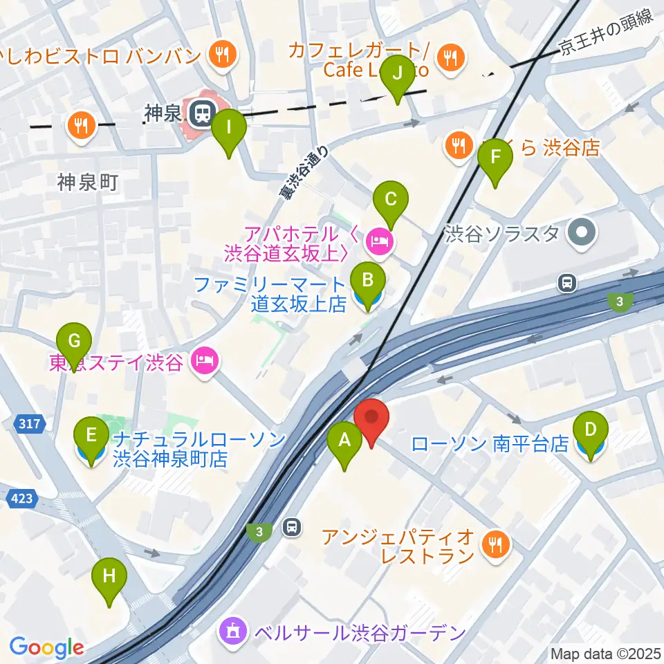 日本ピアノ調律・音楽学院周辺のコンビニエンスストア一覧地図