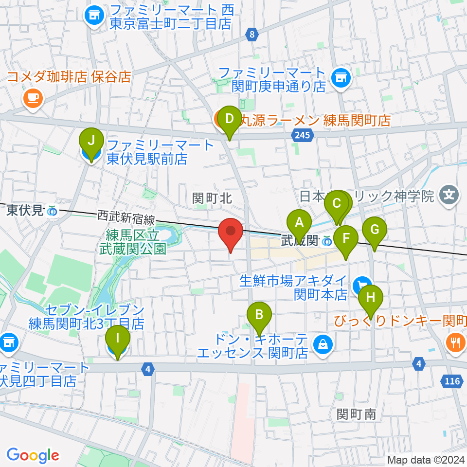 べっら・ぼーちぇ音楽院周辺のコンビニエンスストア一覧地図