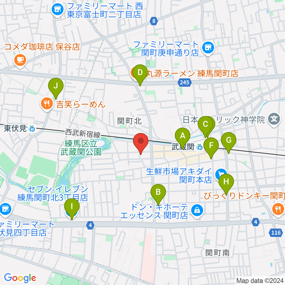 べっら・ぼーちぇ音楽院周辺のコンビニエンスストア一覧地図