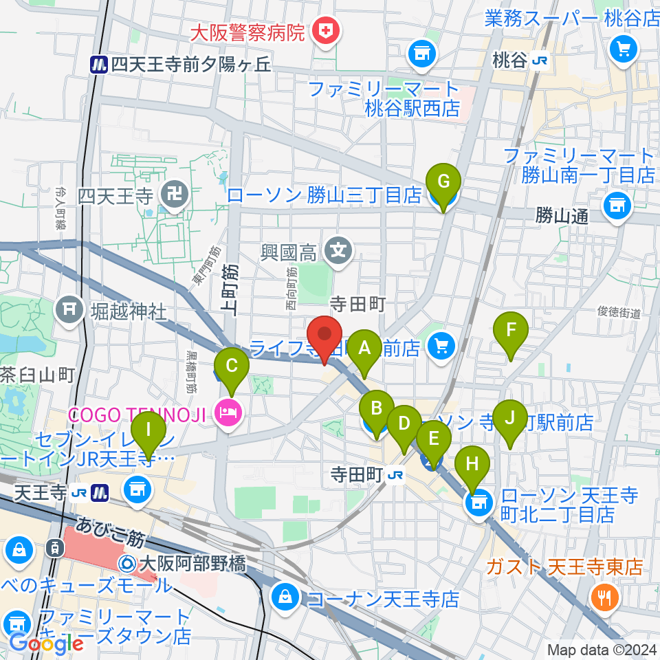 うえはミュージックフォレスト周辺のコンビニエンスストア一覧地図