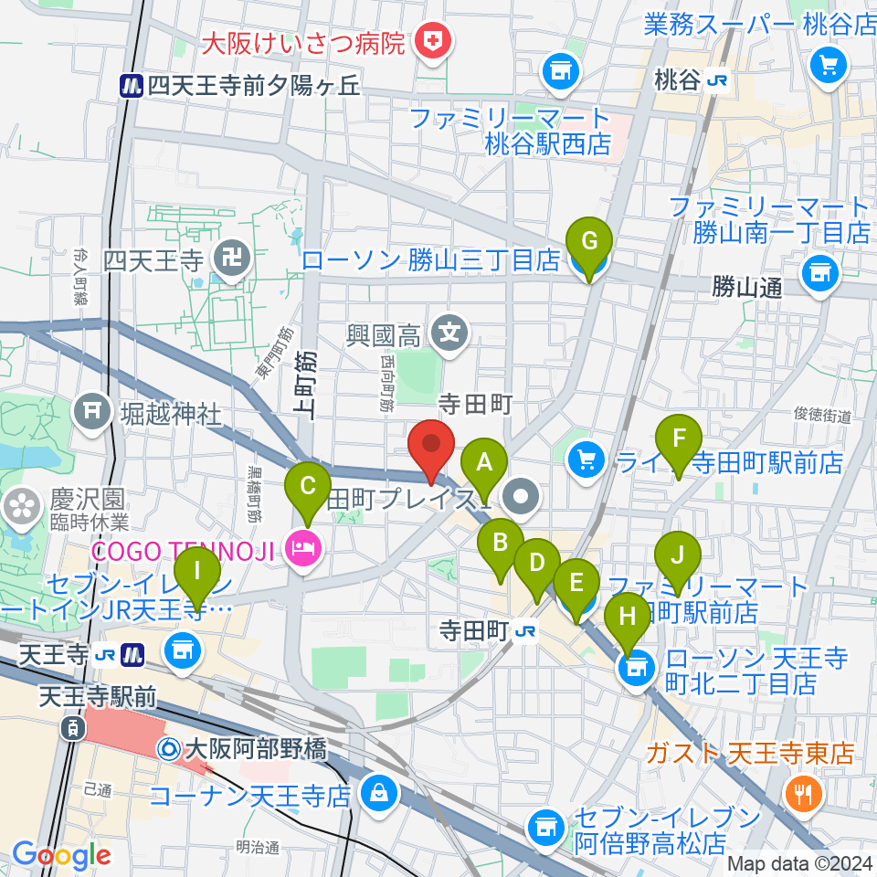 うえはミュージックフォレスト周辺のコンビニエンスストア一覧地図