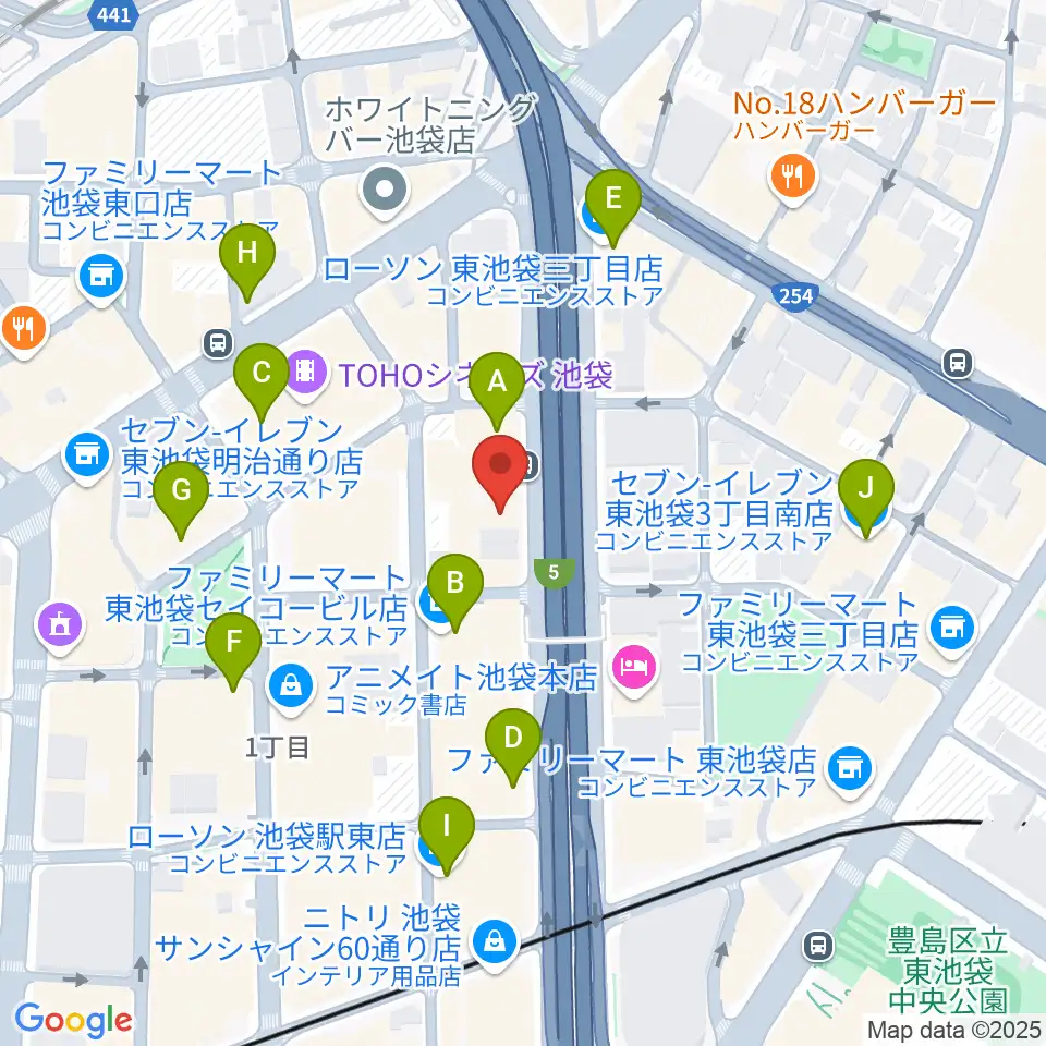 東京ミューズ・アカデミー周辺のコンビニエンスストア一覧地図