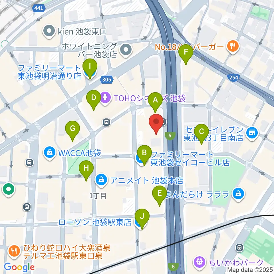 東京ミューズ・アカデミー周辺のコンビニエンスストア一覧地図