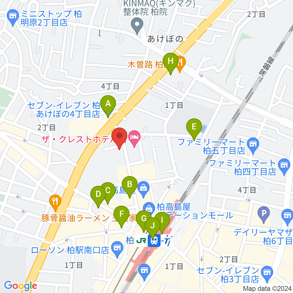 フォリア・ミュージックルーム周辺のコンビニエンスストア一覧地図