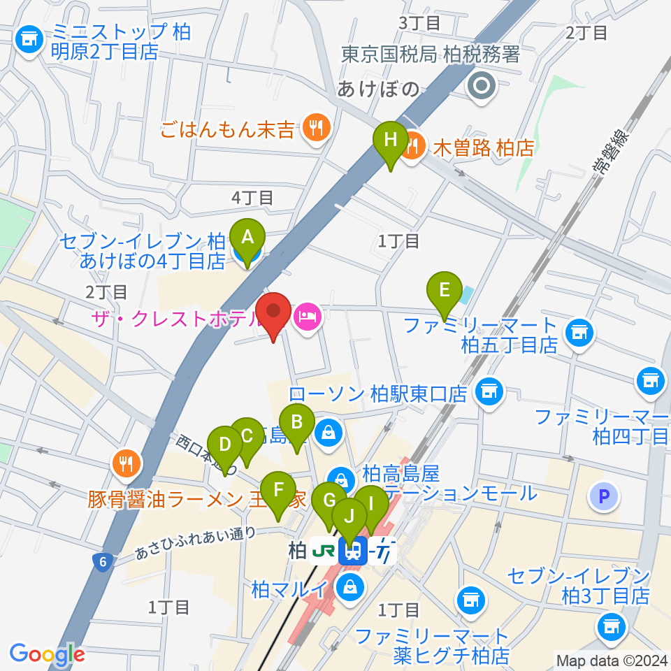 フォリア・ミュージックルーム周辺のコンビニエンスストア一覧地図