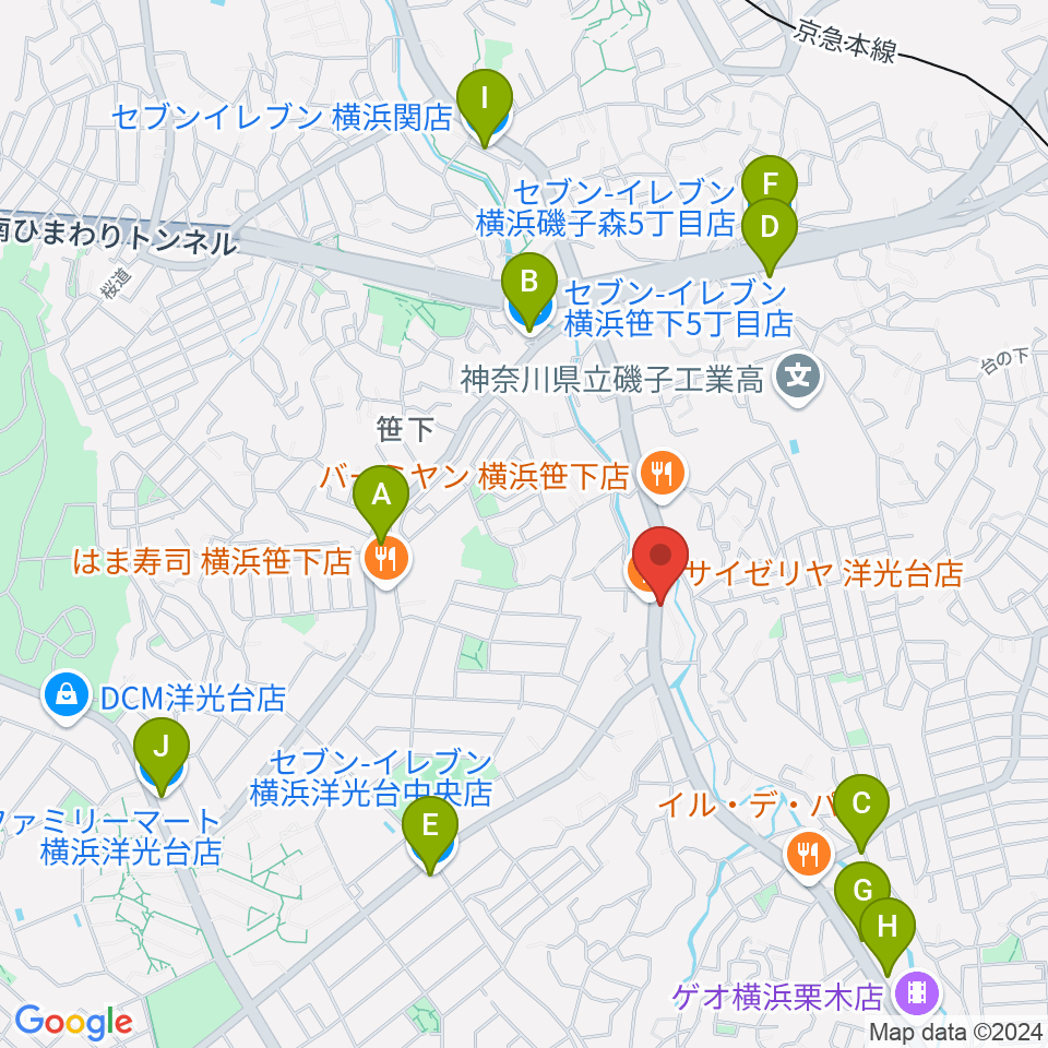 めぐみ音楽館周辺のコンビニエンスストア一覧地図