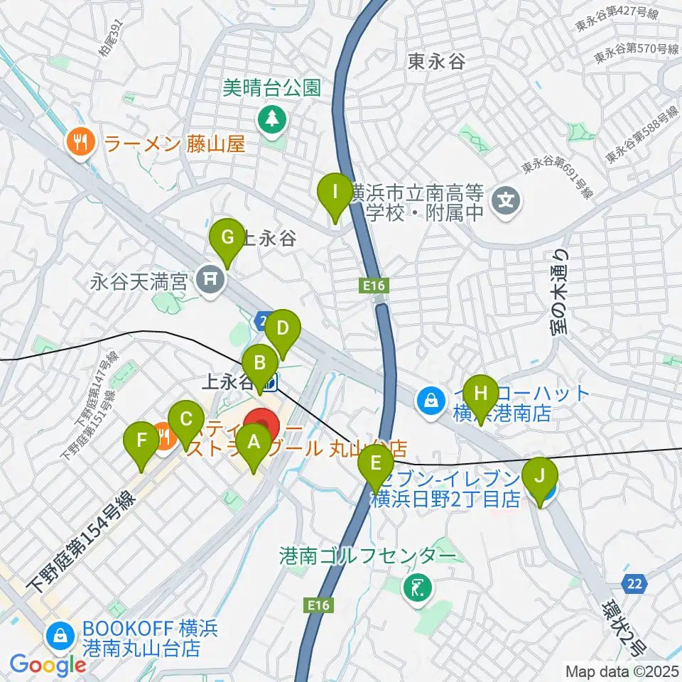 平山音楽院 上永谷本校周辺のコンビニエンスストア一覧地図