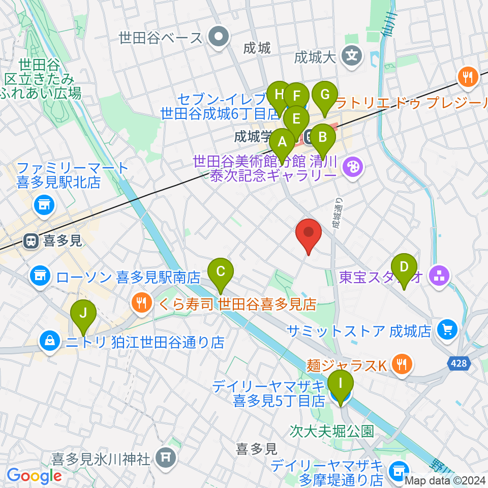 ピア・ちゃピアノ教室周辺のコンビニエンスストア一覧地図