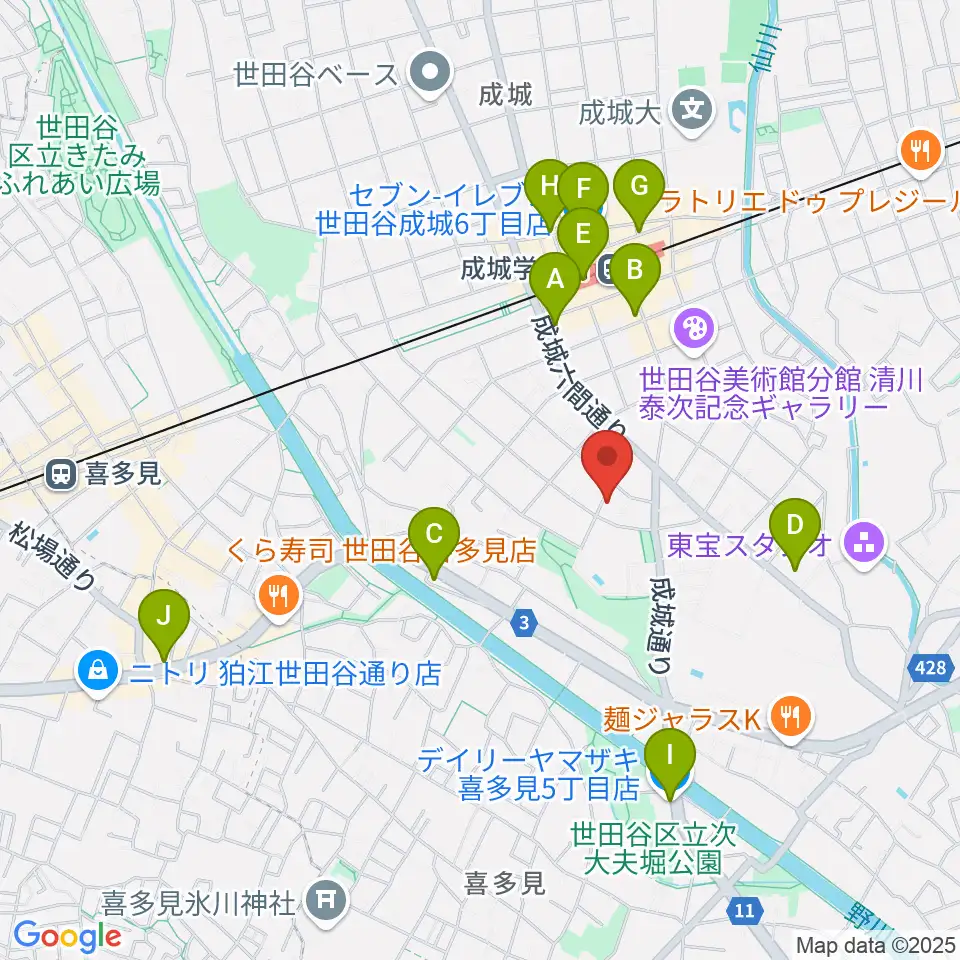 ピア・ちゃピアノ教室周辺のコンビニエンスストア一覧地図