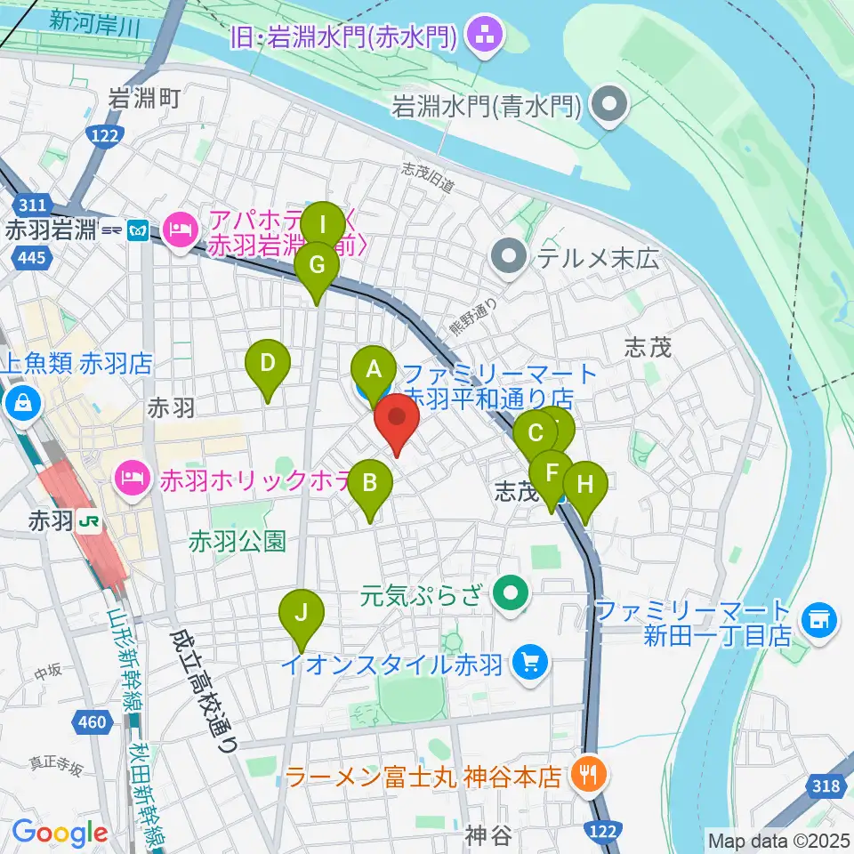 ドルチェ音楽学園周辺のコンビニエンスストア一覧地図