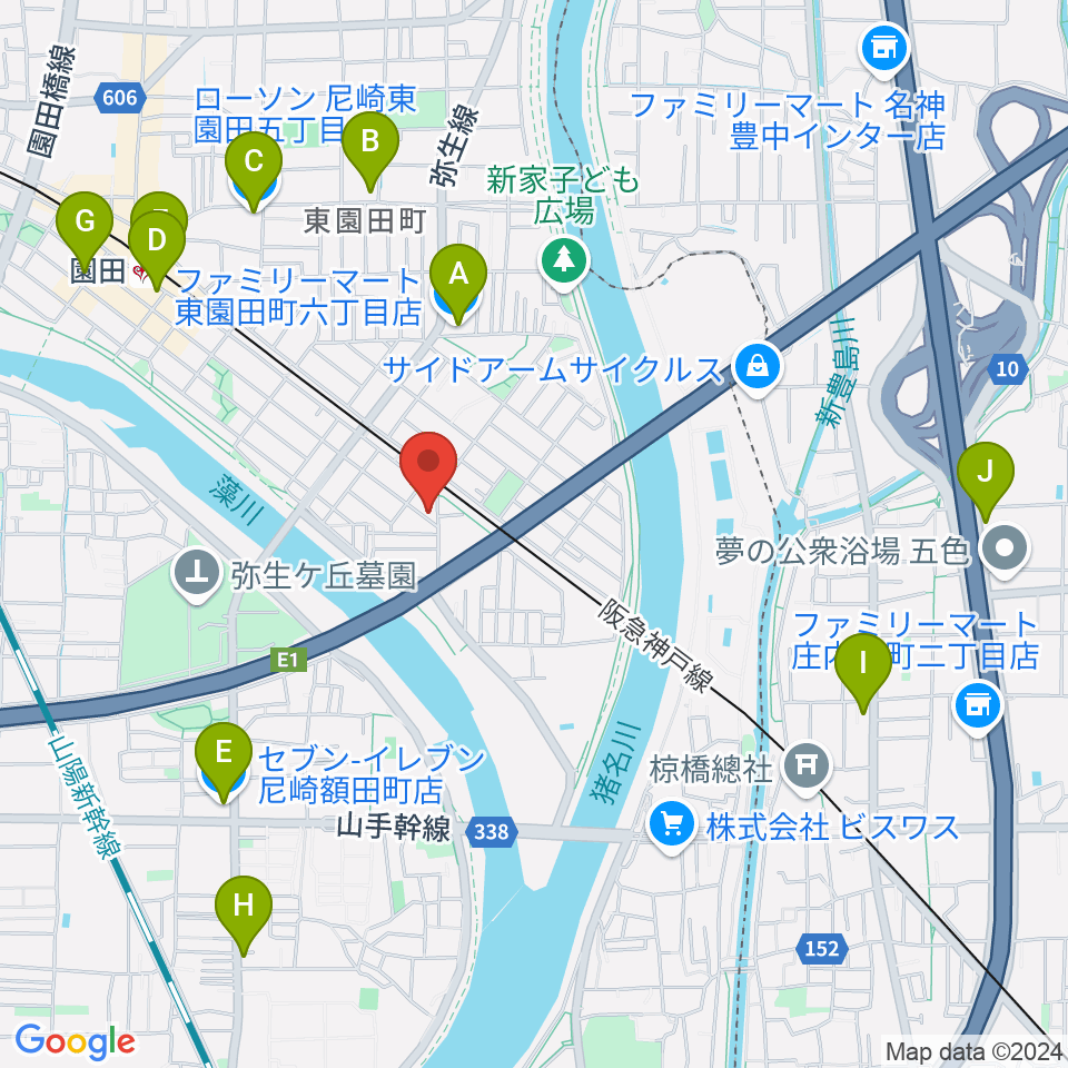 Shineヴォーカル教室周辺のコンビニエンスストア一覧地図