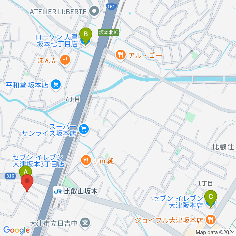 スタジオピッコロ周辺のコンビニエンスストア一覧地図