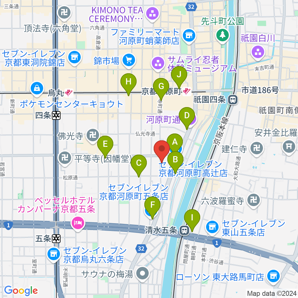 京都メゾピアノ音楽教室周辺のコンビニエンスストア一覧地図