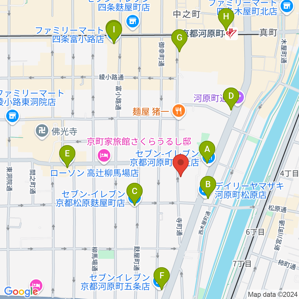 京都メゾピアノ音楽教室周辺のコンビニエンスストア一覧地図