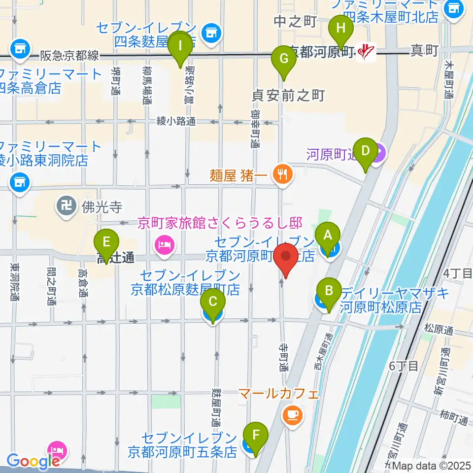 京都メゾピアノ音楽教室周辺のコンビニエンスストア一覧地図