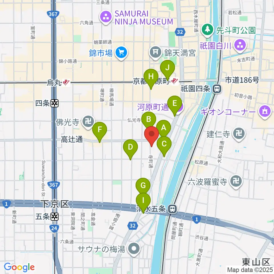 京都メゾピアノ音楽教室周辺のコンビニエンスストア一覧地図