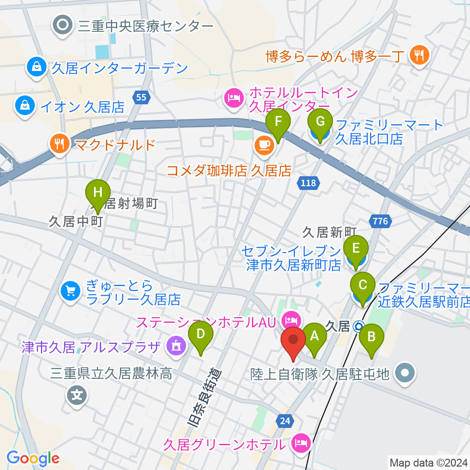 （有）フミヤ楽器周辺のコンビニエンスストア一覧地図