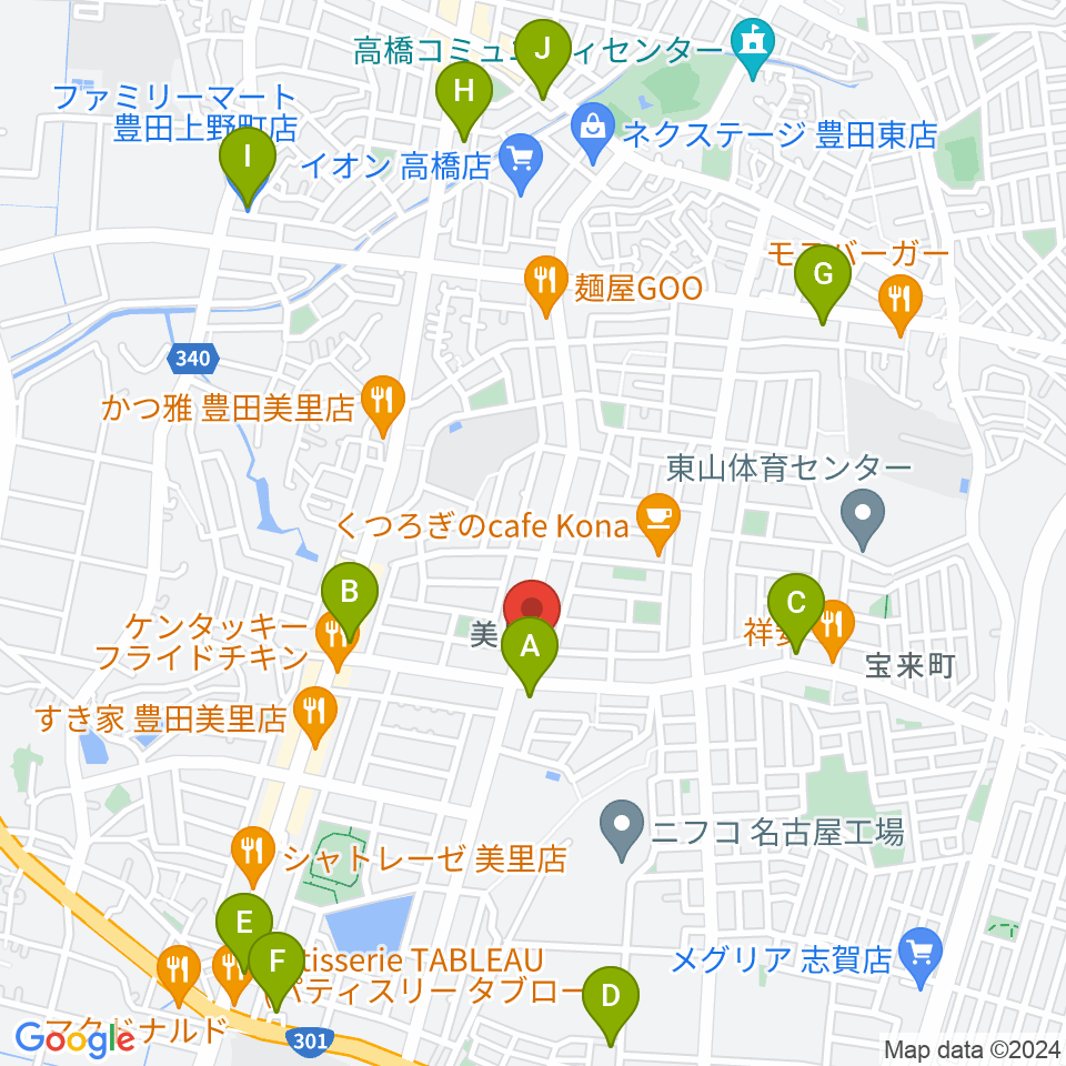豊田ミュージックアカデミー周辺のコンビニエンスストア一覧地図