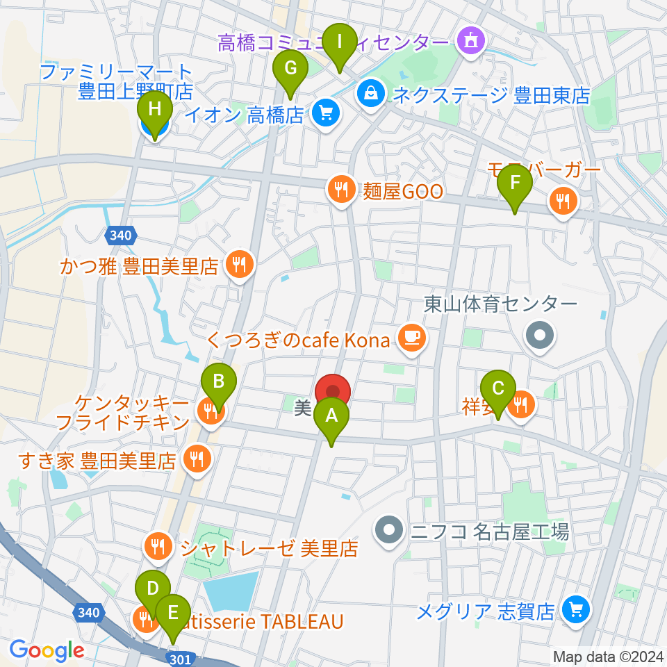 豊田ミュージックアカデミー周辺のコンビニエンスストア一覧地図