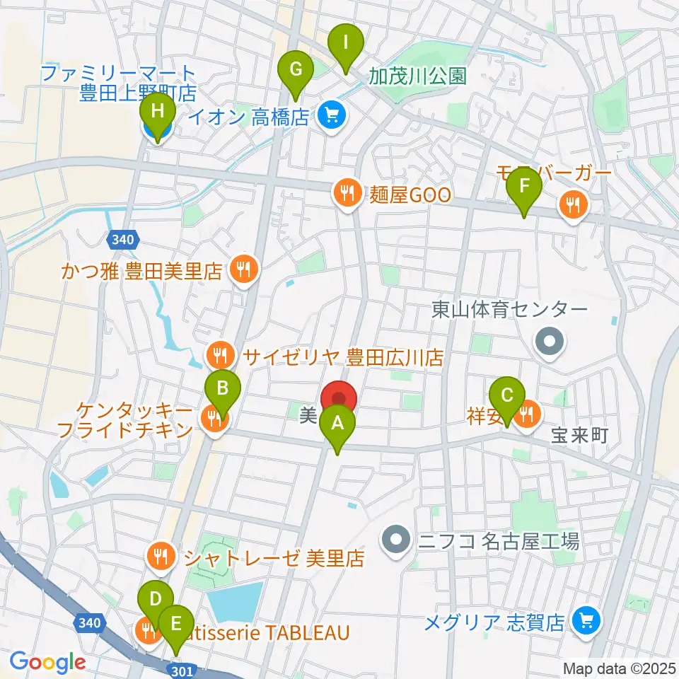 豊田ミュージックアカデミー周辺のコンビニエンスストア一覧地図