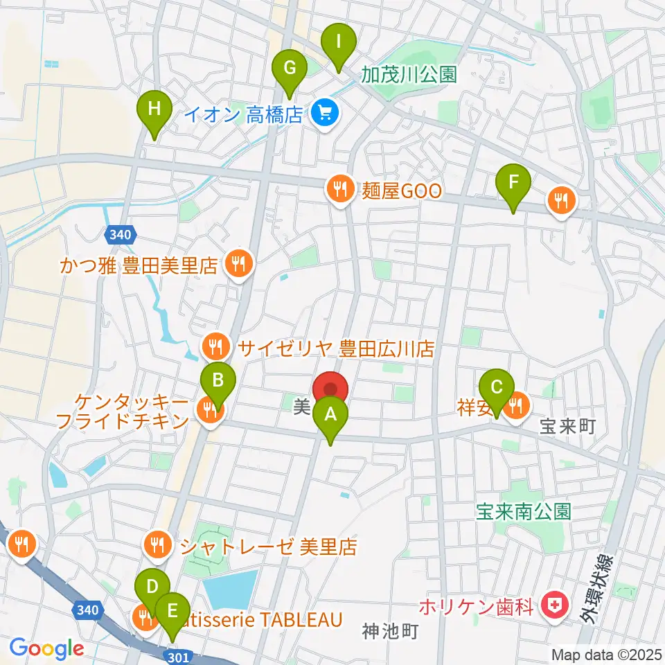 豊田ミュージックアカデミー周辺のコンビニエンスストア一覧地図