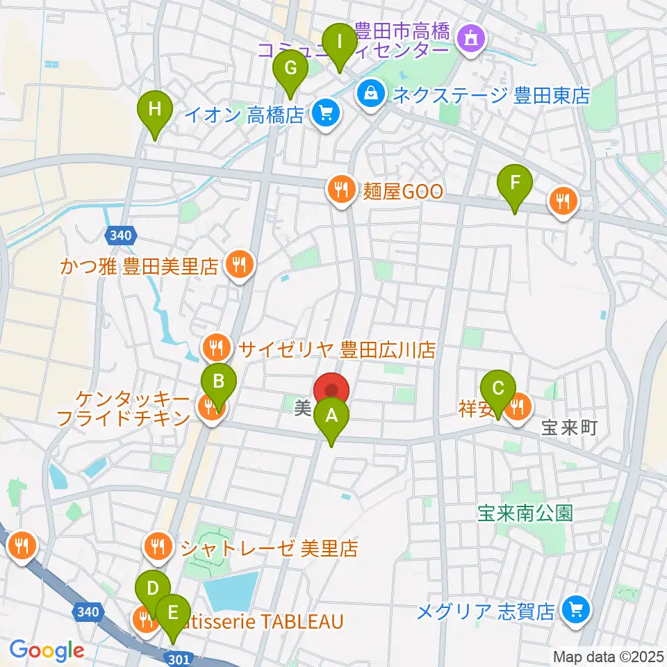 豊田ミュージックアカデミー周辺のコンビニエンスストア一覧地図