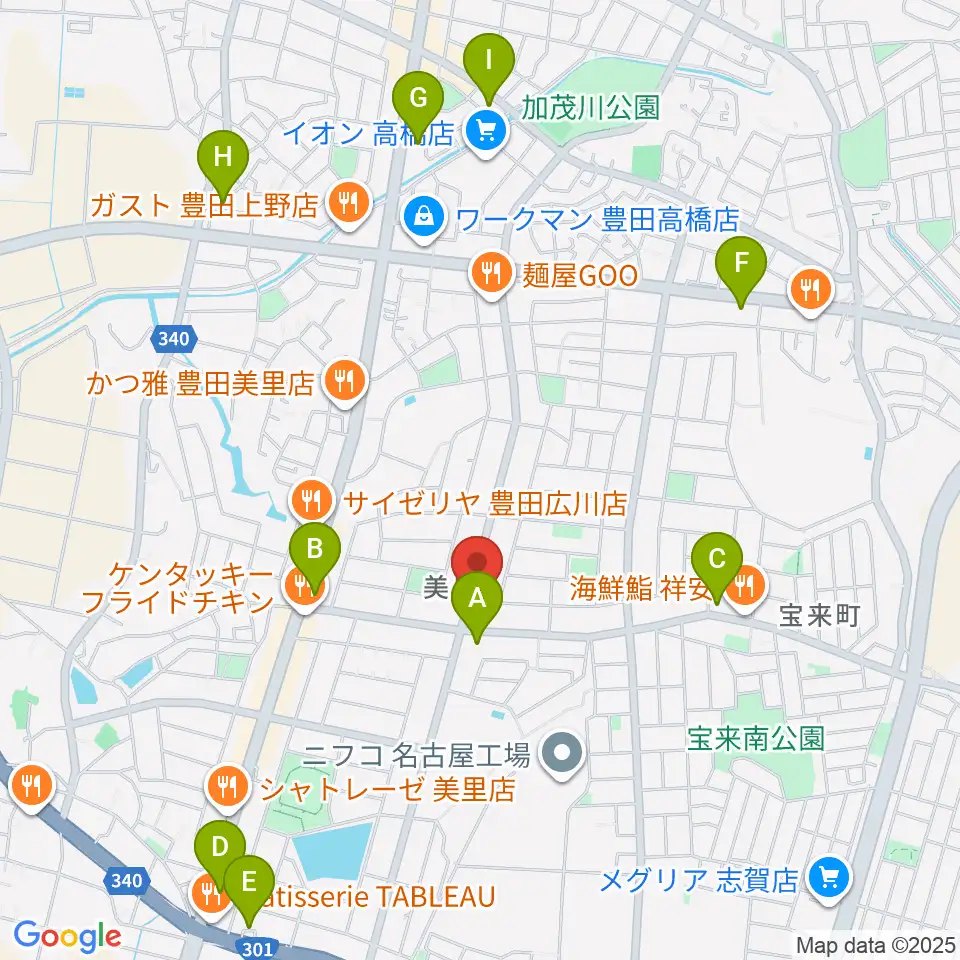 豊田ミュージックアカデミー周辺のコンビニエンスストア一覧地図