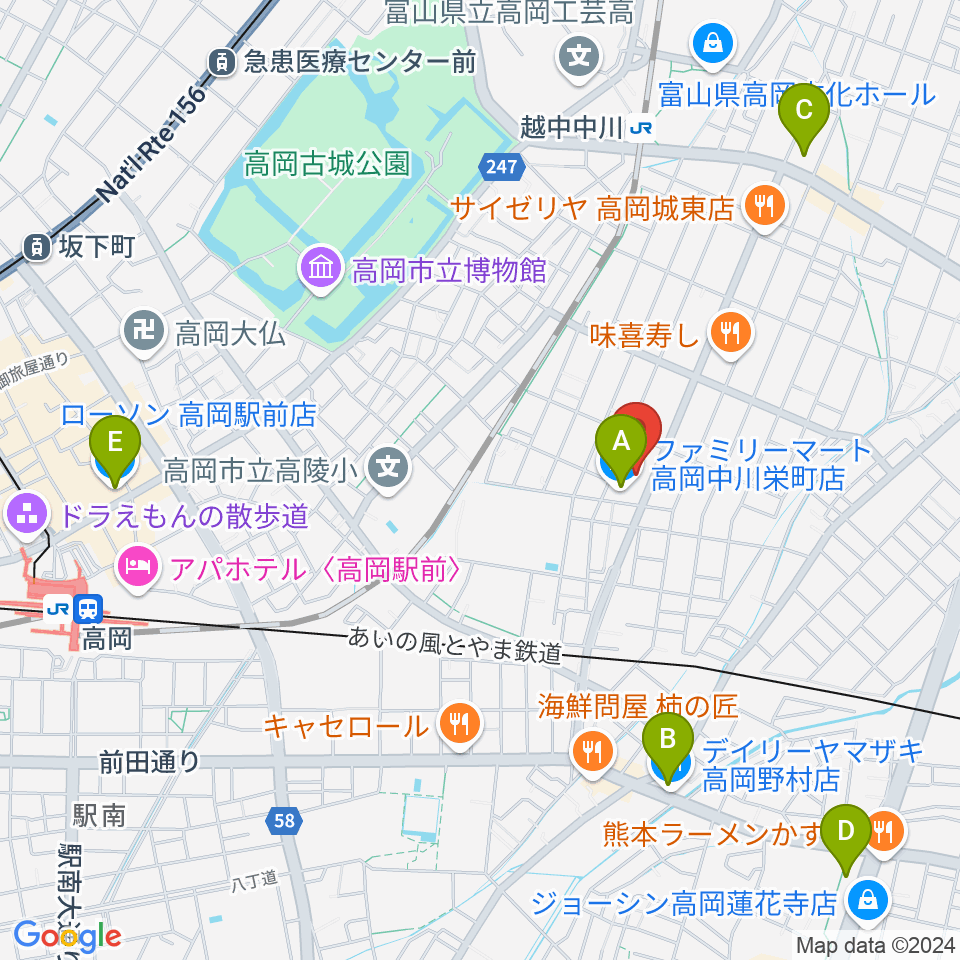 クリス音楽院周辺のコンビニエンスストア一覧地図