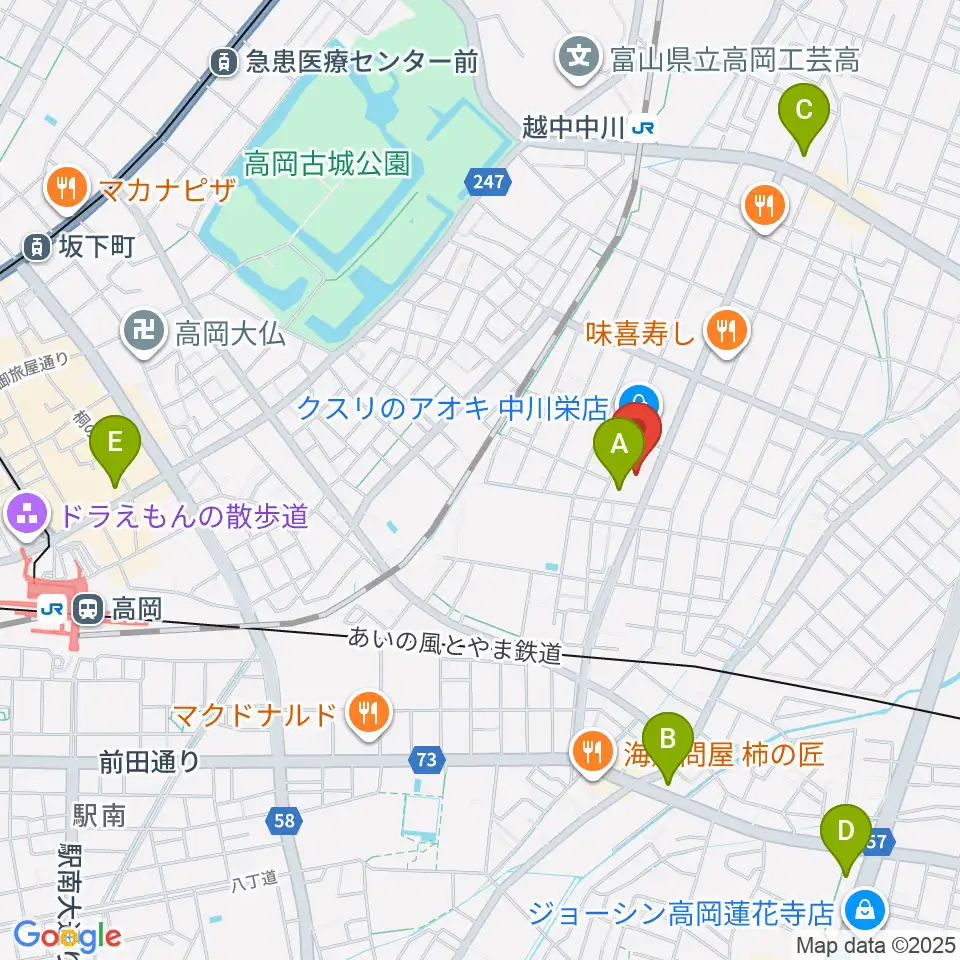 クリス音楽院周辺のコンビニエンスストア一覧地図