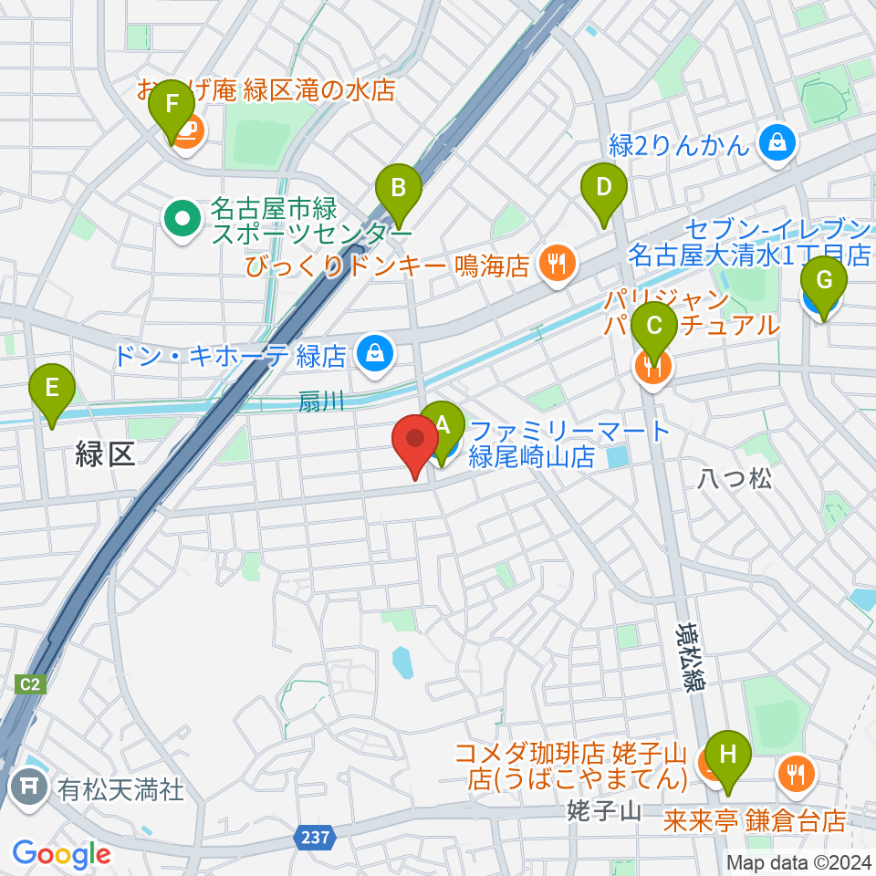 音楽教室ボイスミュージック周辺のコンビニエンスストア一覧地図