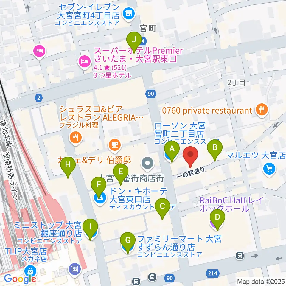 小島ギタースクール周辺のコンビニエンスストア一覧地図