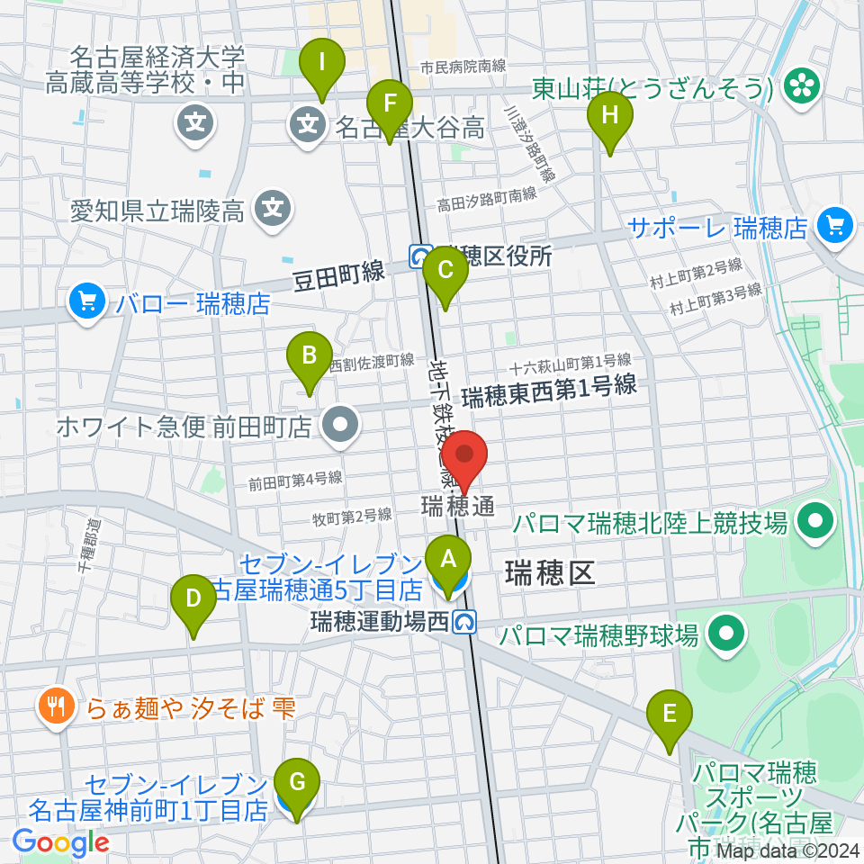 コンピュータミュージックスクールリカレンス周辺のコンビニエンスストア一覧地図