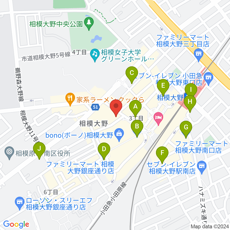 ミュージックスクール・スタジオグルーヴ周辺のコンビニエンスストア一覧地図