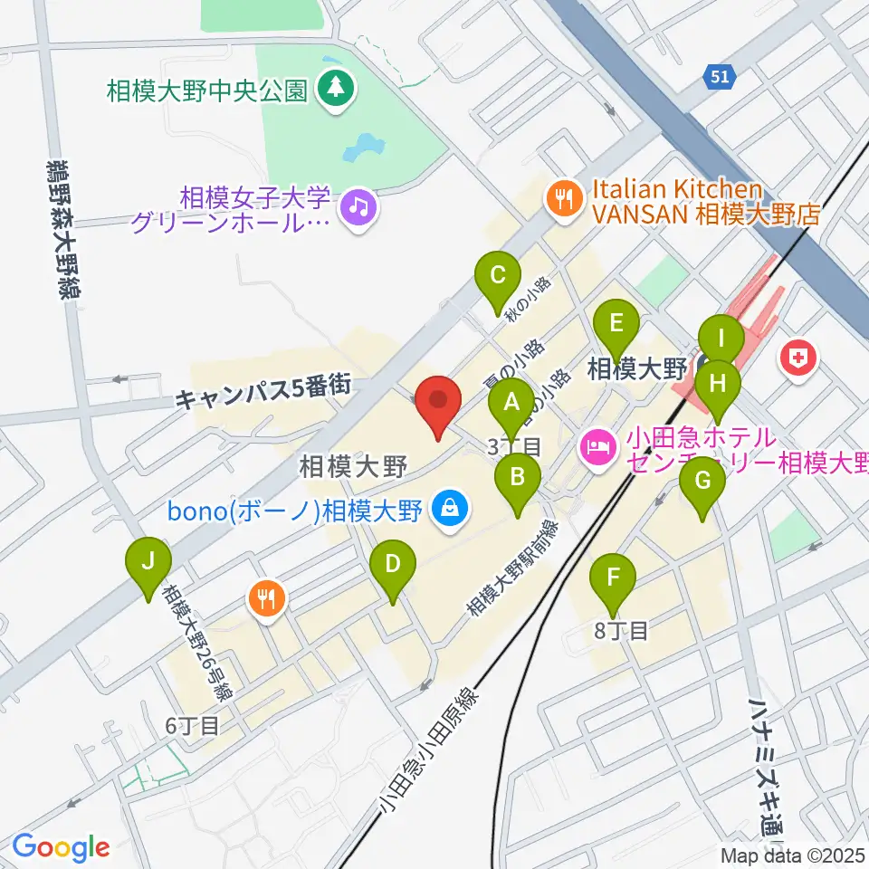 ミュージックスクール・スタジオグルーヴ周辺のコンビニエンスストア一覧地図