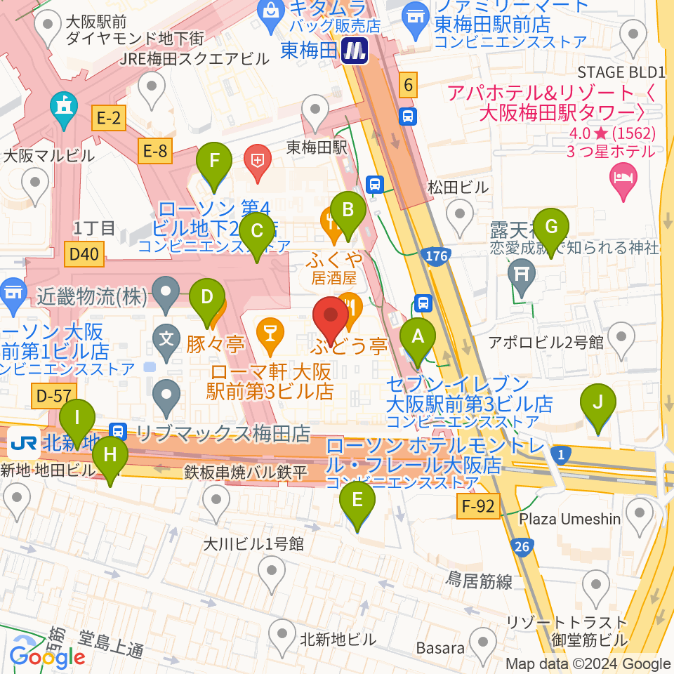 アール・エイチ・ワイ音楽教室周辺のコンビニエンスストア一覧地図