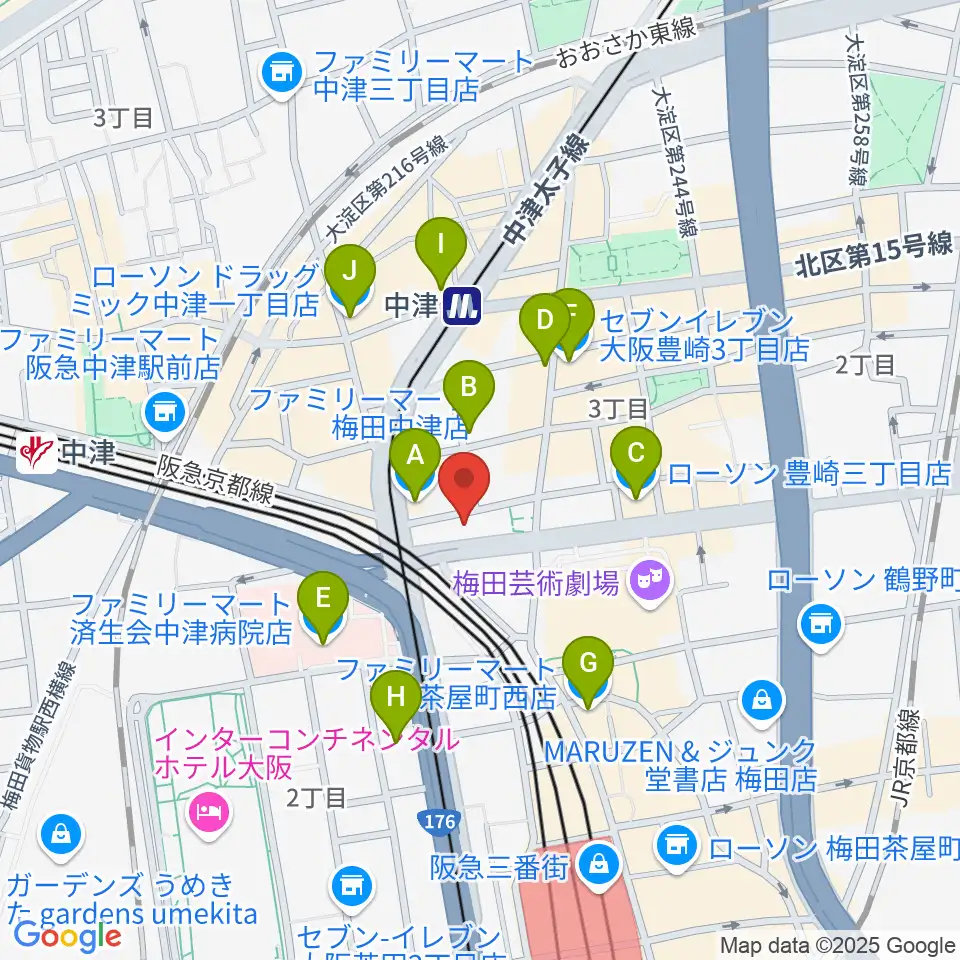 ESPエンタテインメント大阪周辺のコンビニエンスストア一覧地図