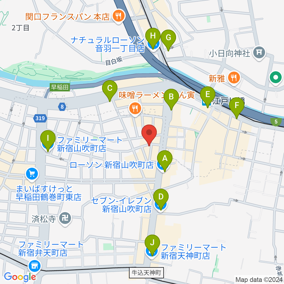 BEC音楽教室周辺のコンビニエンスストア一覧地図