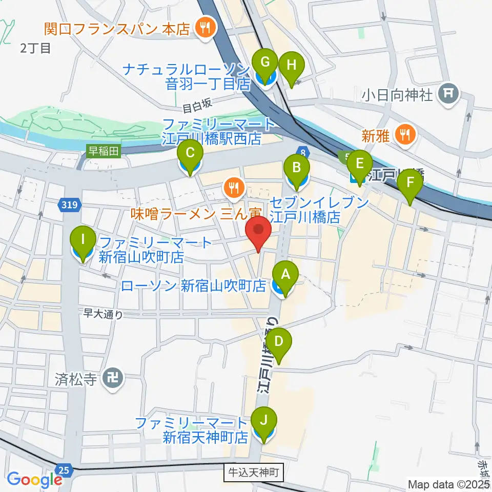BEC音楽教室周辺のコンビニエンスストア一覧地図