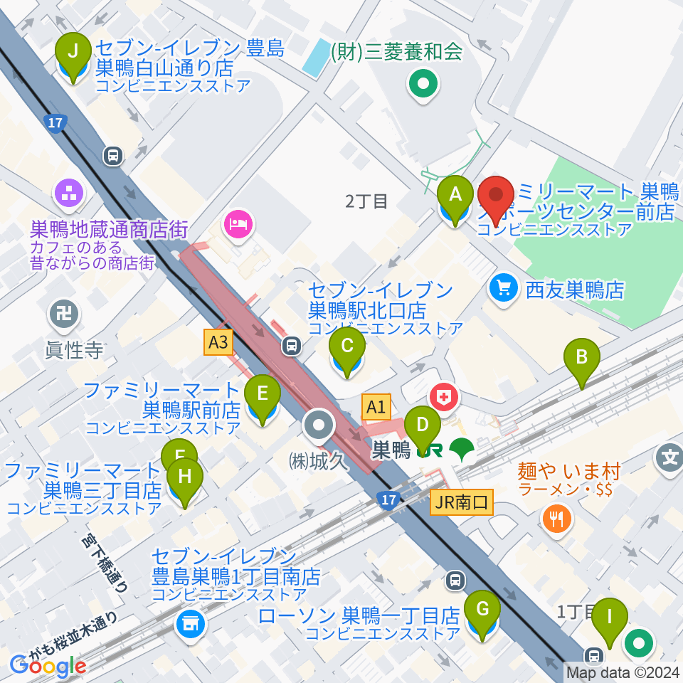 ミクロコスモスミュージックスクール周辺のコンビニエンスストア一覧地図