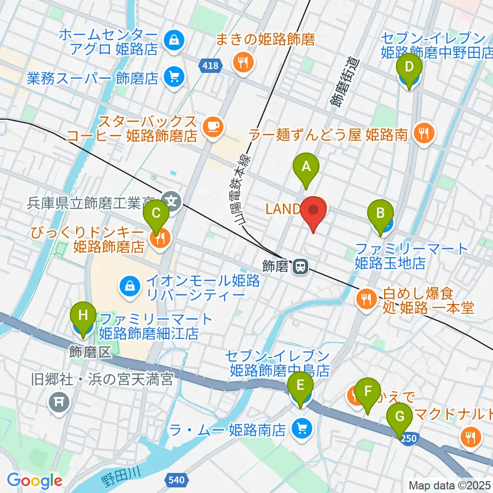 なるせ音楽教室周辺のコンビニエンスストア一覧地図