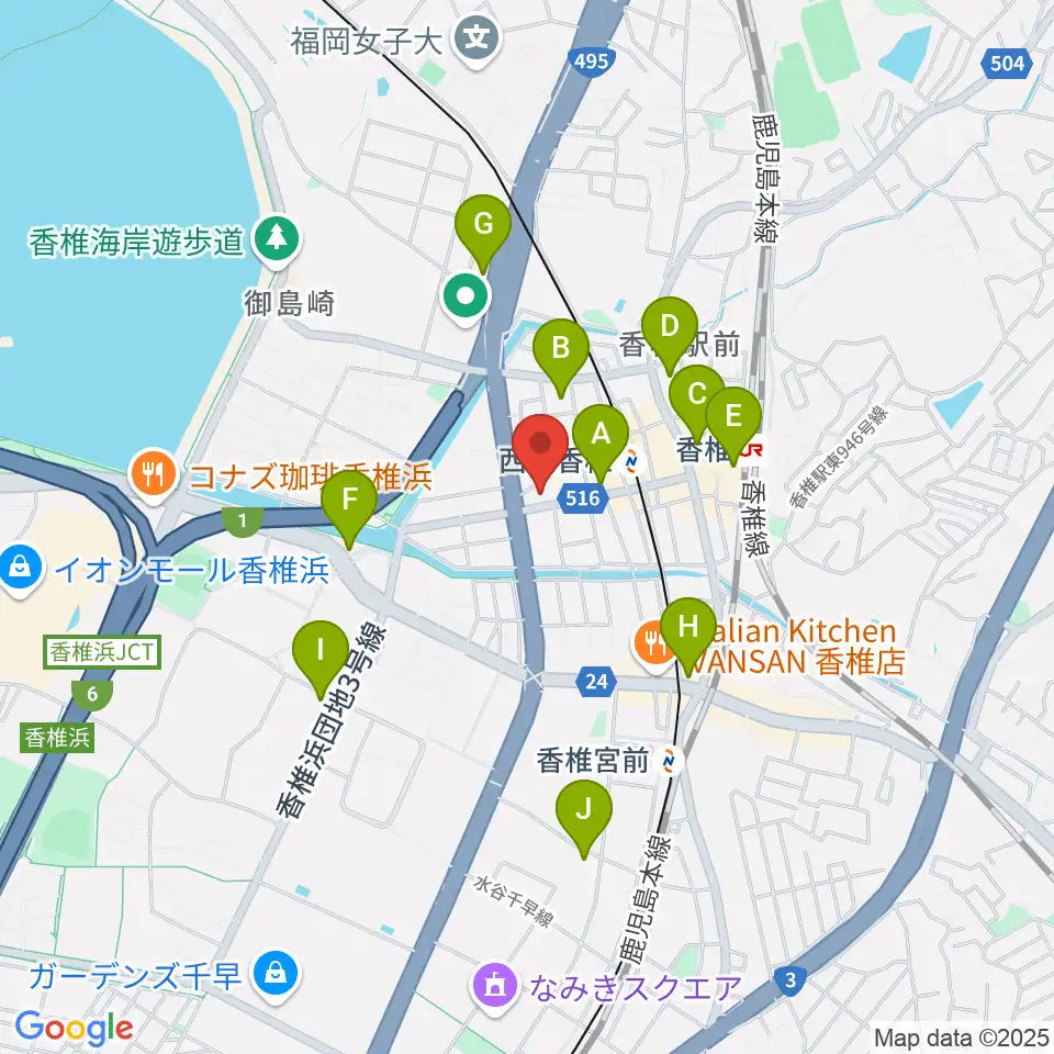 USボーカル教室 福岡東校周辺のコンビニエンスストア一覧地図
