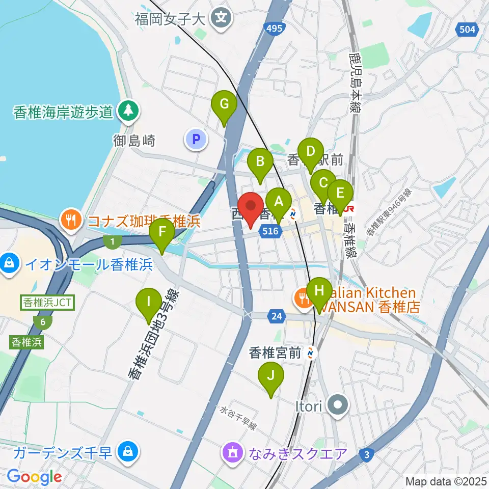 USボーカル教室 福岡東校周辺のコンビニエンスストア一覧地図