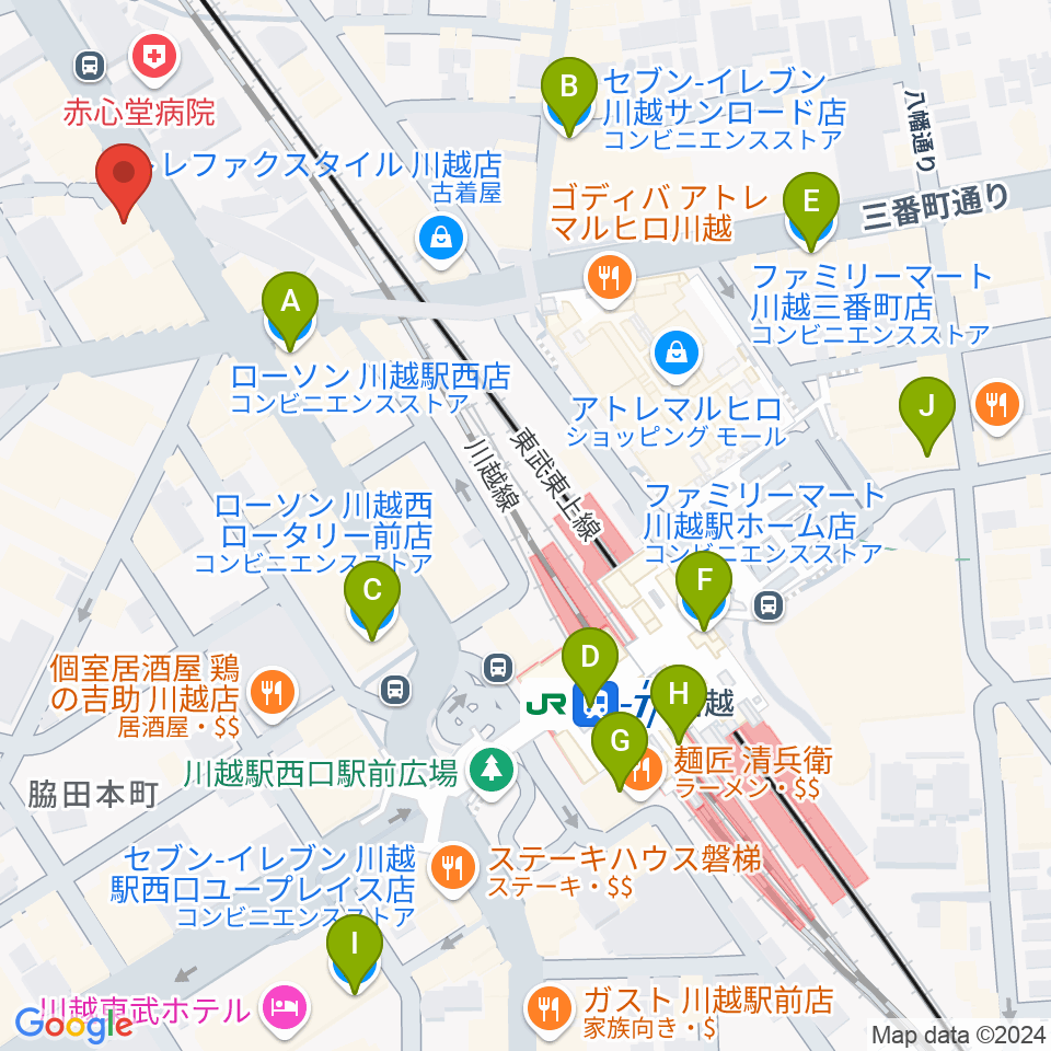 トミースマイル音楽教室周辺のコンビニエンスストア一覧地図