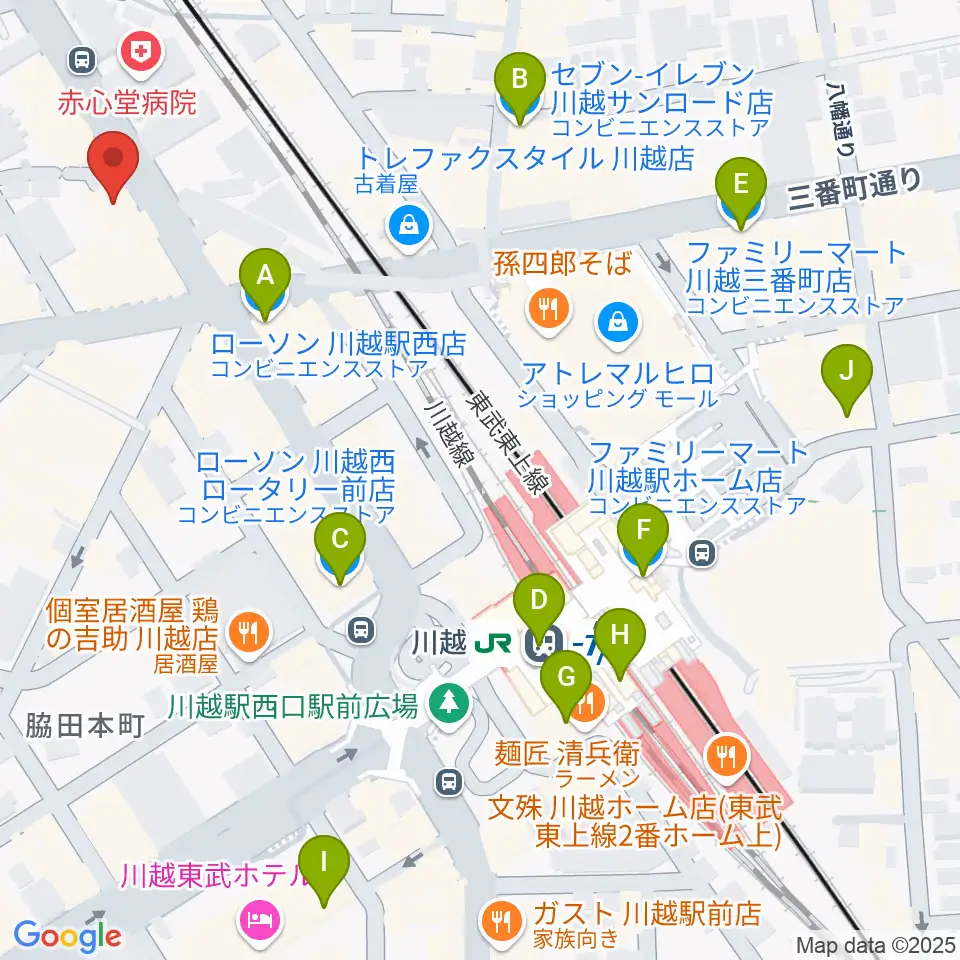 トミースマイル音楽教室周辺のコンビニエンスストア一覧地図